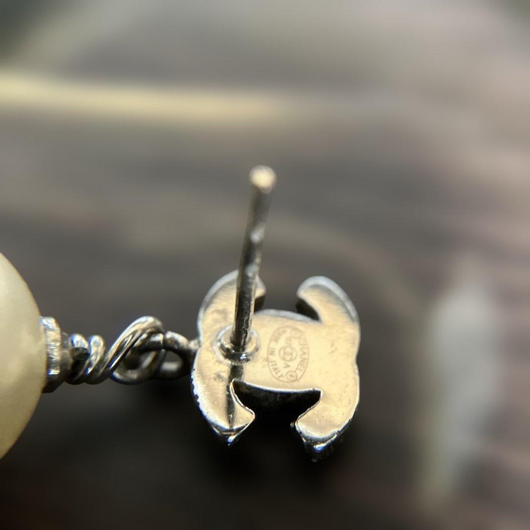 CHANEL ココマーク ラインストーン 07 A フェイクパール 片耳ピアス