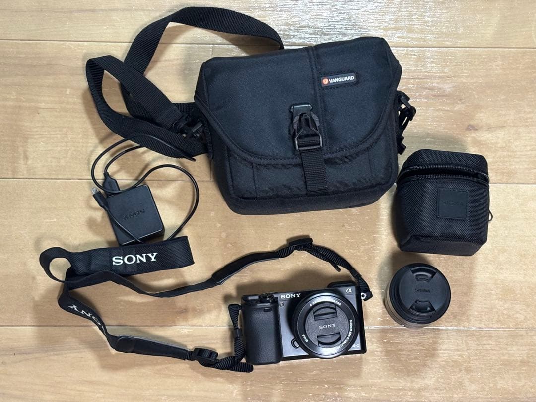 α6000ボディ•レンズ(単焦点レンズ、カメラケース付き)
