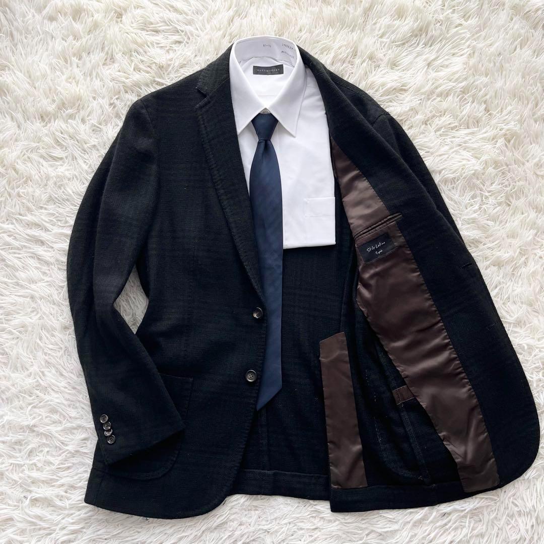 <超高級>STILE LATINO カシミヤ100% グリーン ジャケット 46