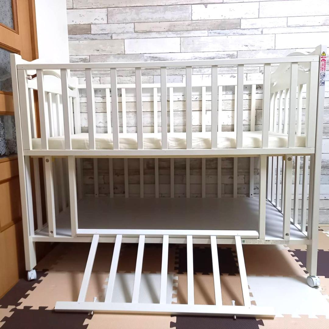 ✨PSC・SGマーク付き✨ アリス ベビーベッド ハイタイプ ホワイト 日本製