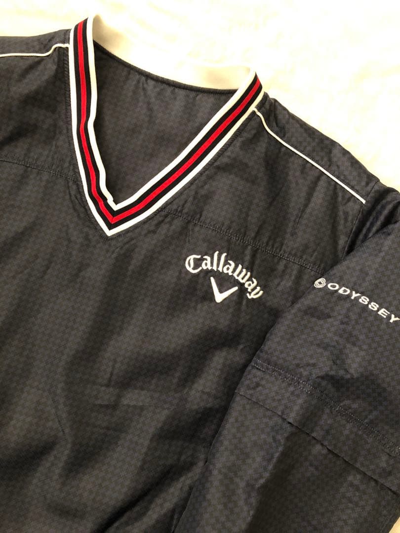 ☆プロ支給品☆美品Callaway中綿ジャケット LL 紺 2ウェイ半袖 激レア