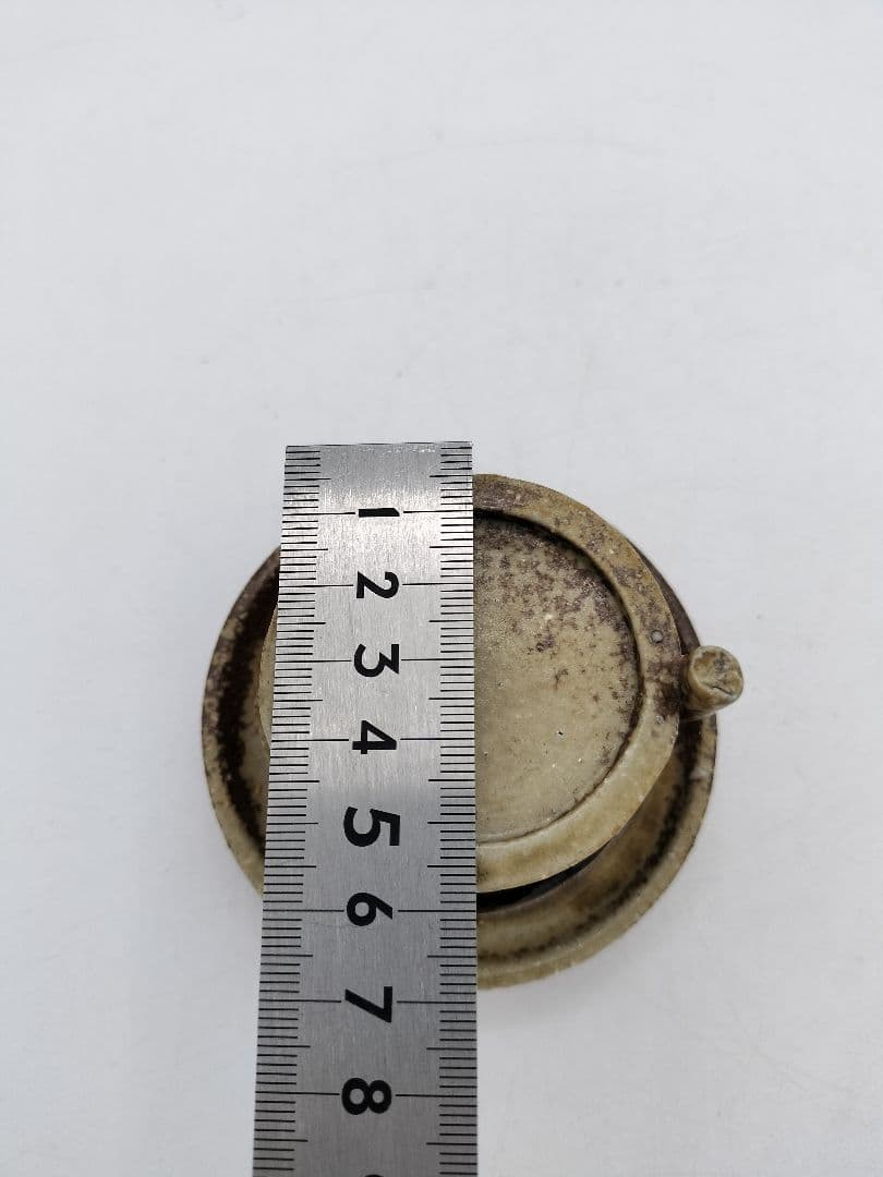 c638 香合 信楽 碾臼 高橋楽斎 木箱 茶道具 古物