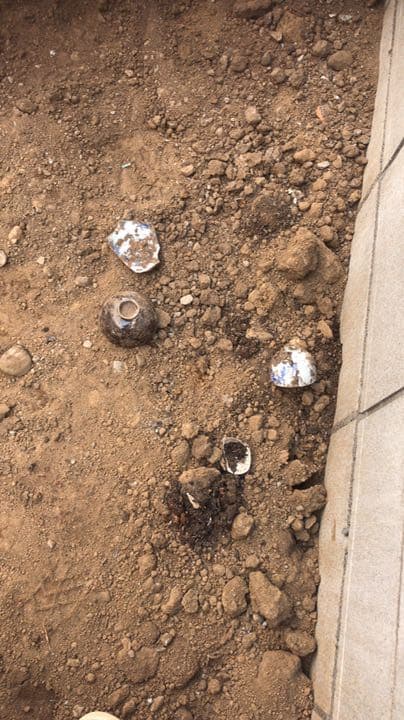 中国隋時代青銅  蓋に八ヵ所刻印あり　出土品