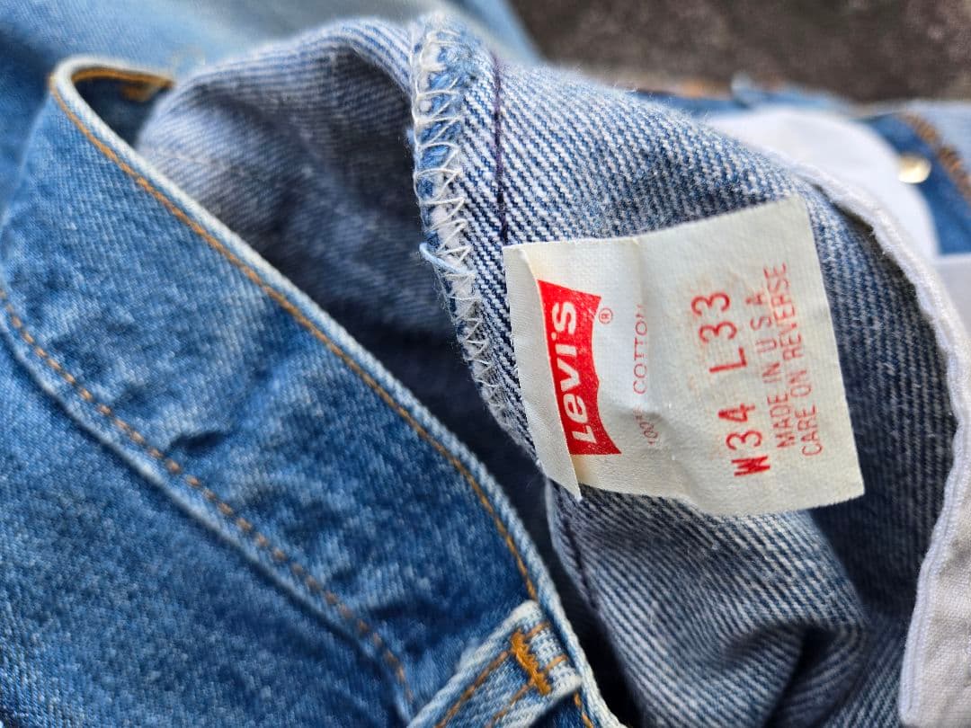【一軍・鬼ヒゲ】93年 USA製 Levi's501 W34 バキバキ ハチノス