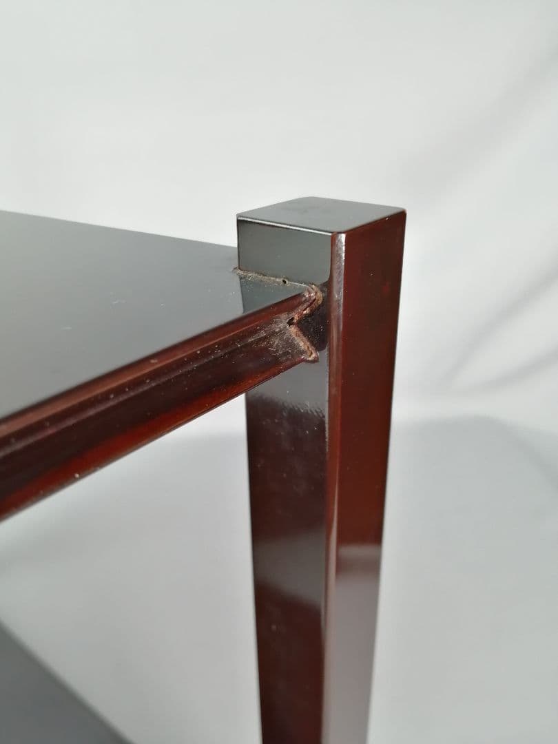 【茶道具】塗師長完作　直斎好み矢筈棚　武者小路千家　官休庵　茶棚　棚542