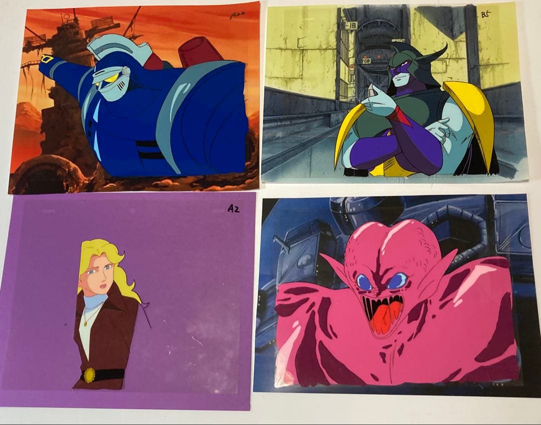 d３７　鉄人２８号セル画【4枚】背景画・動画付き