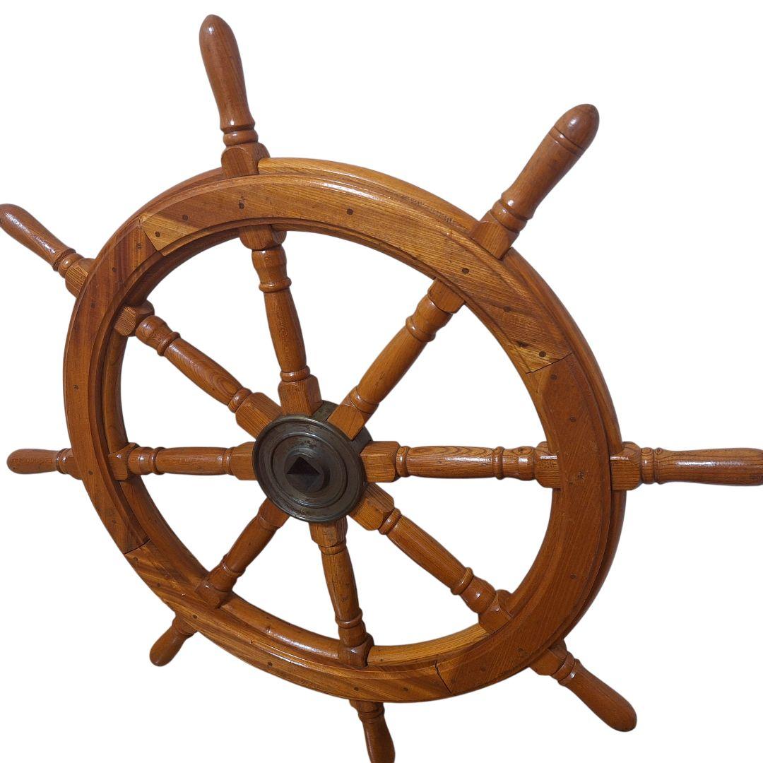 船 舵 かじ インテリア　お洒落　バー レストラン　木製