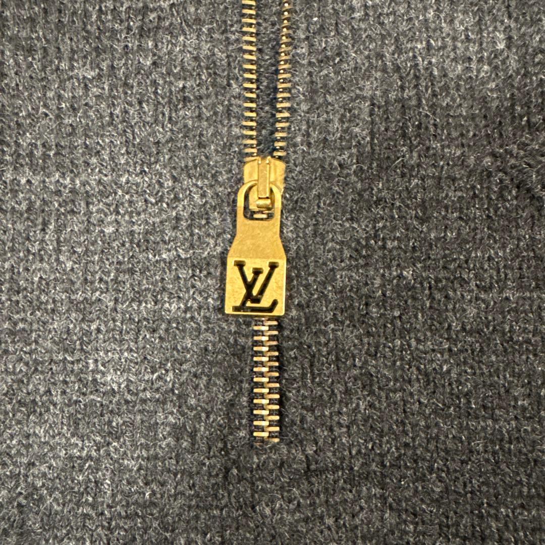 本物 ルイヴィトン 新作 ジャカード モノグラム ジップアップ ニット セーター