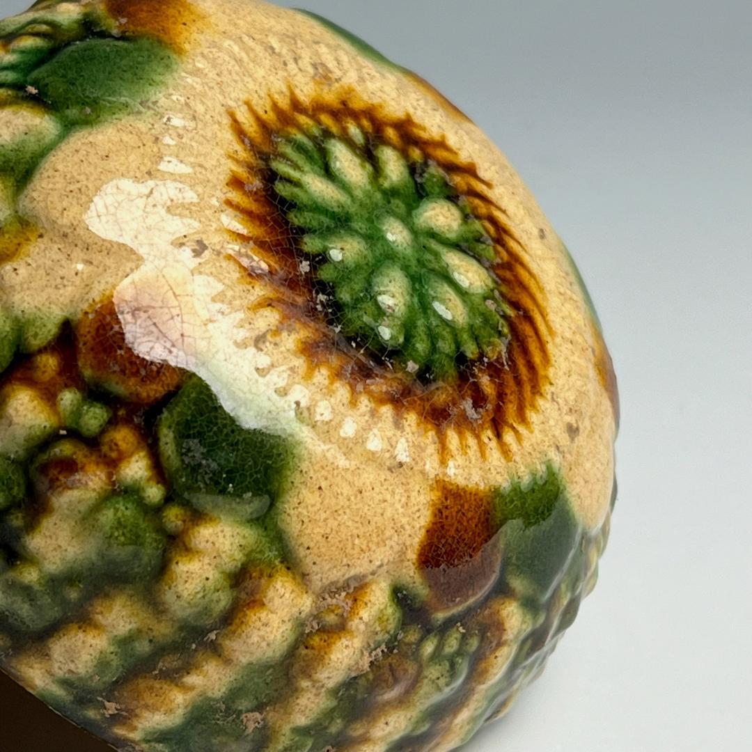 唐三彩陽刻花紋盌 唐時代 中国古玩 中国美術