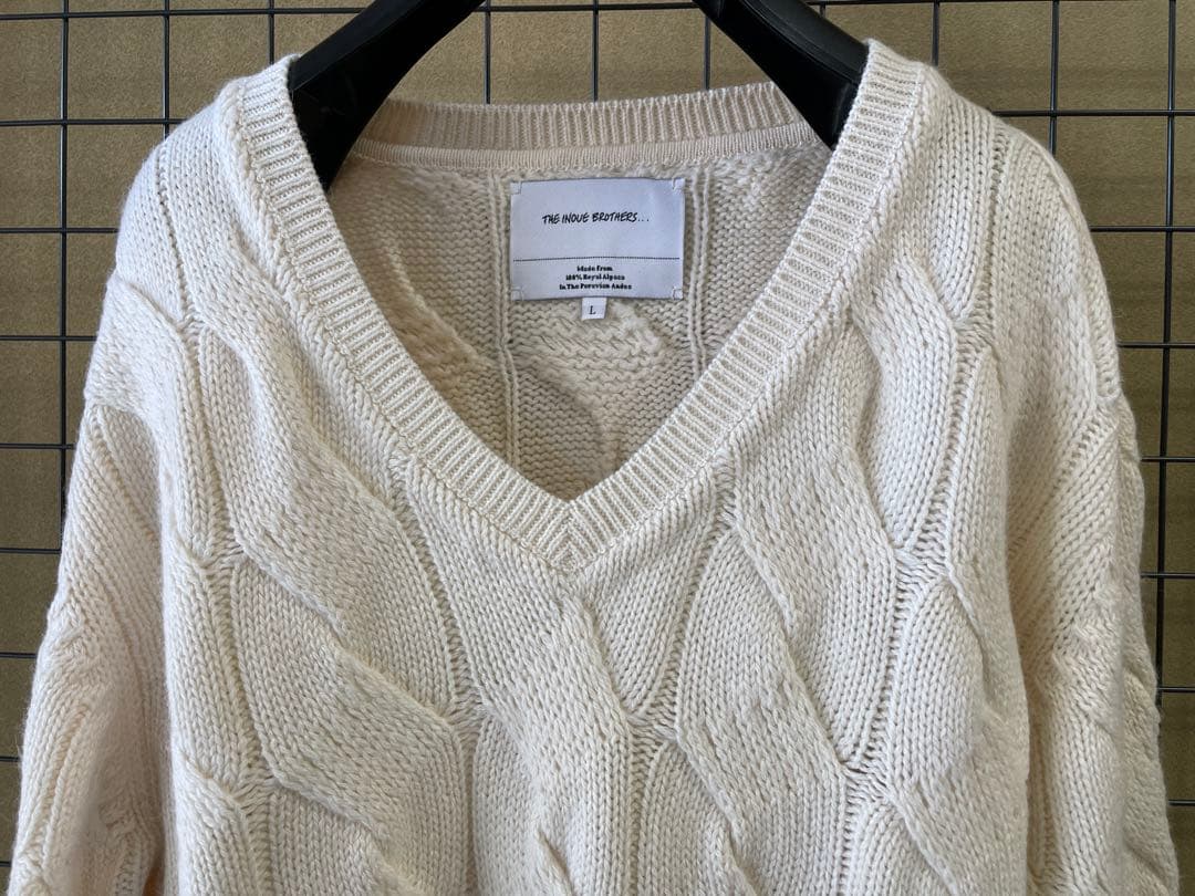 THE INOUE BROTHERS ロイヤルアルパカ ケーブル編み ニット