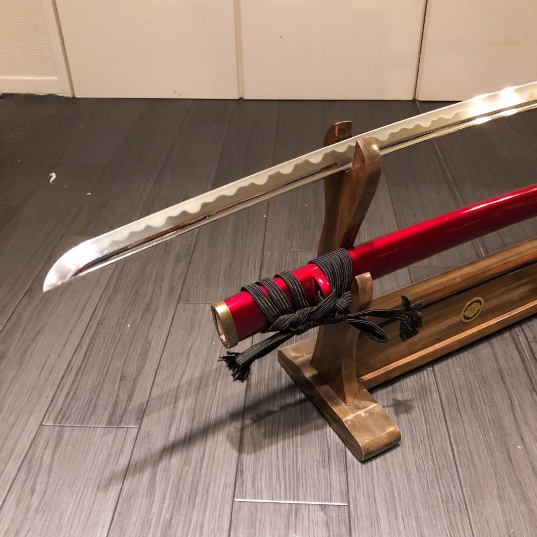 高級模造刀　居合刀　樋入刀身　合金刀身　朱拵え