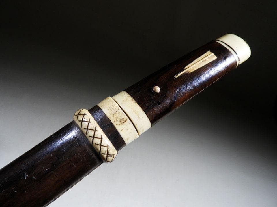 ●現状品 リメイクに 短刀拵え 合口拵 つなぎ入 黒檀 象骨素材 全長49㎝程度