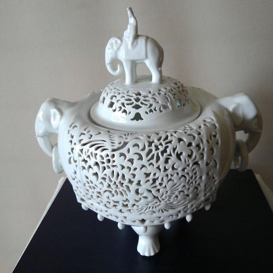 杉原一壺作　白磁大香炉