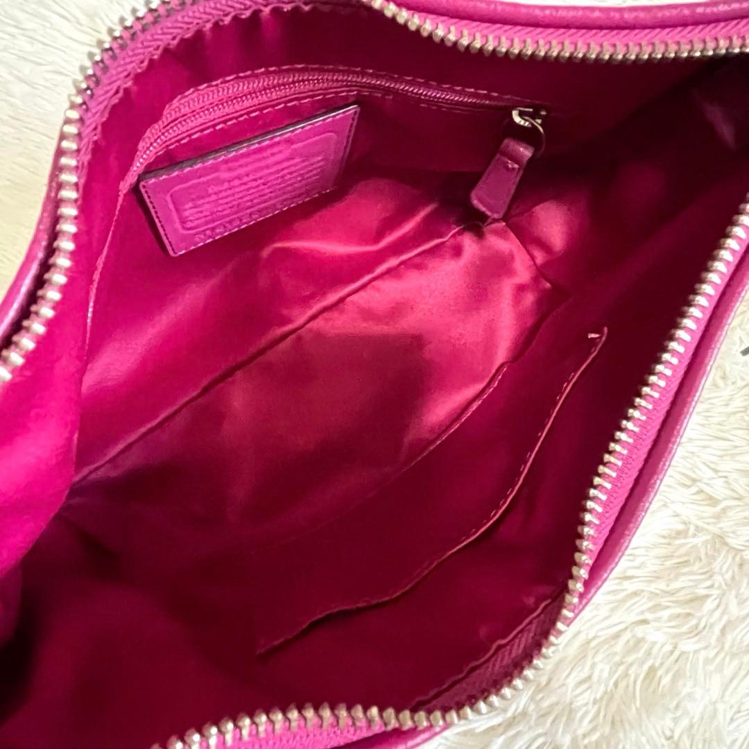 未使用級✨コーチ ワンショルダー バッグ シグネチャー ベージュ×ピンク