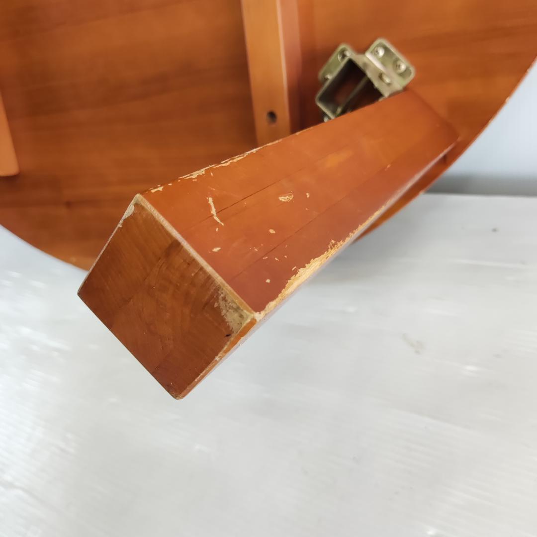 ちゃぶ台　レトロ　木製　円形座卓　茶色　小傷あり