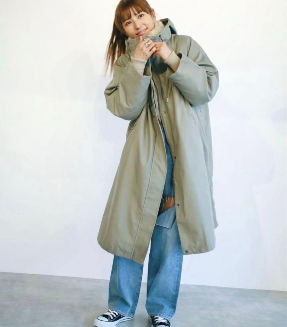 wcj 【撥水】エコファーライナー付きコート　若槻千夏さん