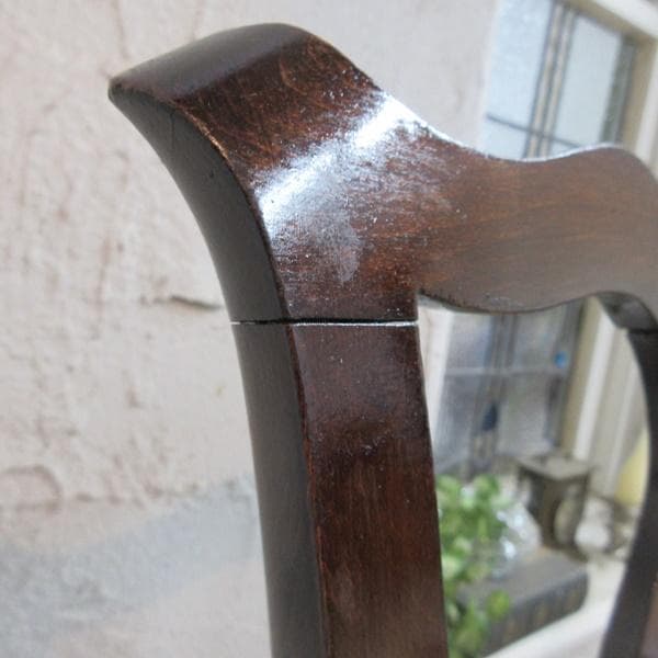 イギリス アンティーク 家具 アームチェア チッペンデール 英国 4517e