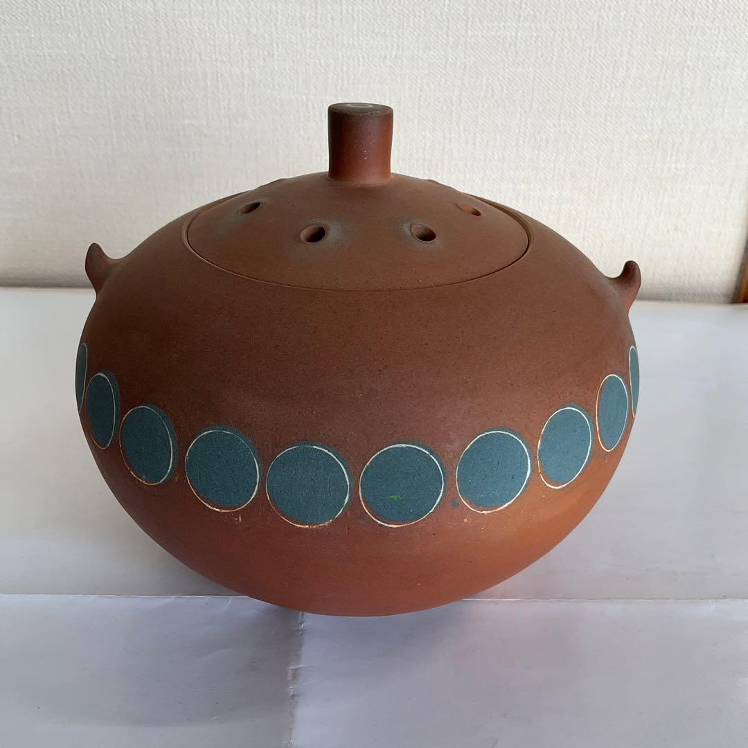 陶芸家　文化功労者、日本芸術院会員　今井政之作　象嵌彩窯変　蟹文香炉