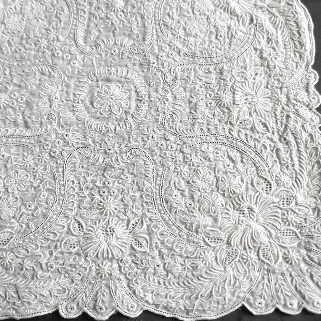 スワトウ　手刺繍「岳陽楼」汕頭ハンカチ　スワトー