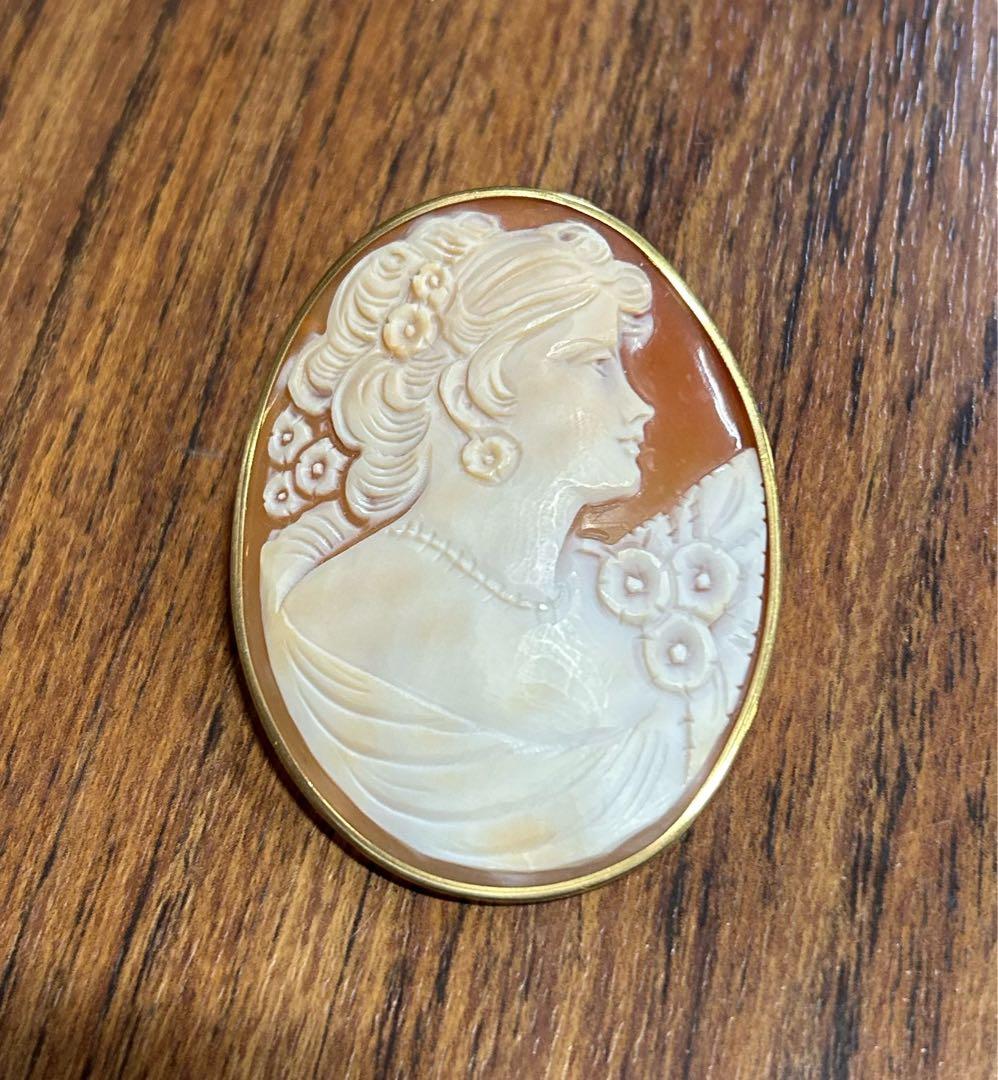 k18 カメオ　ブローチ　ペンダントトップ