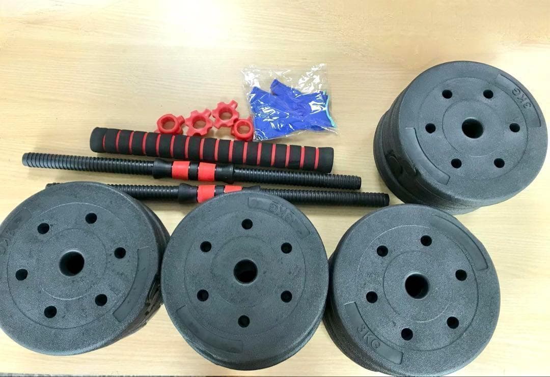 合計50kg／バーベルにもなるダンベル 可変式プレート｜25kg×2個セットa6