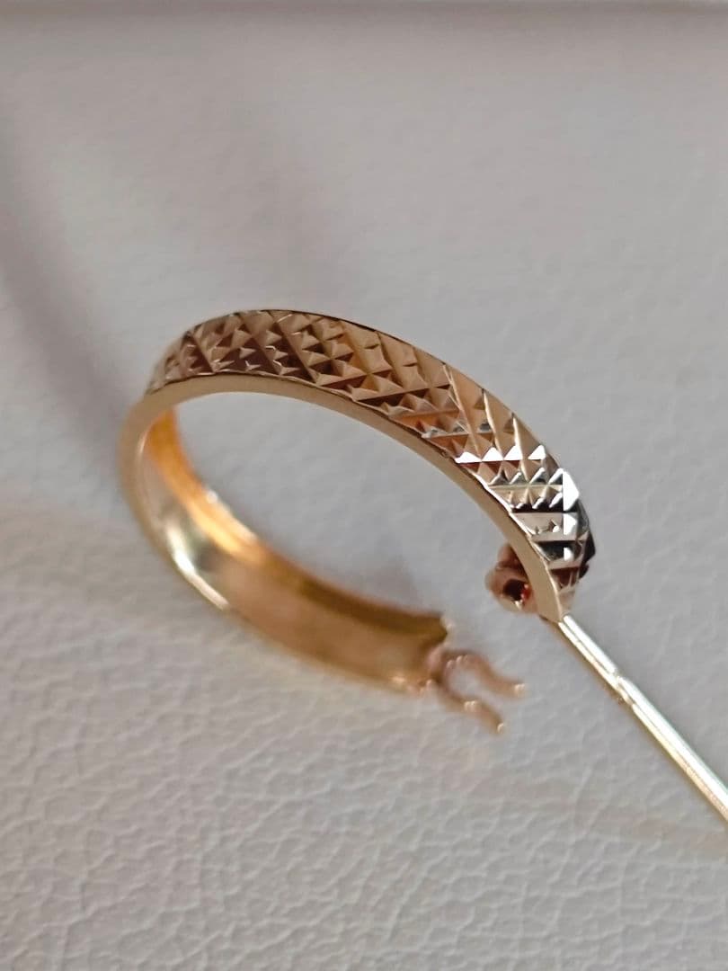 K18ゴールド フープピアス 片耳用