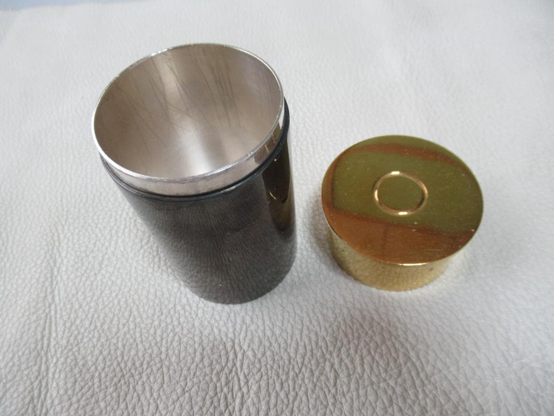 美品希少1974年フラン製◆エルメス 外部銀製内部錫 ティーボックスH9.6cm