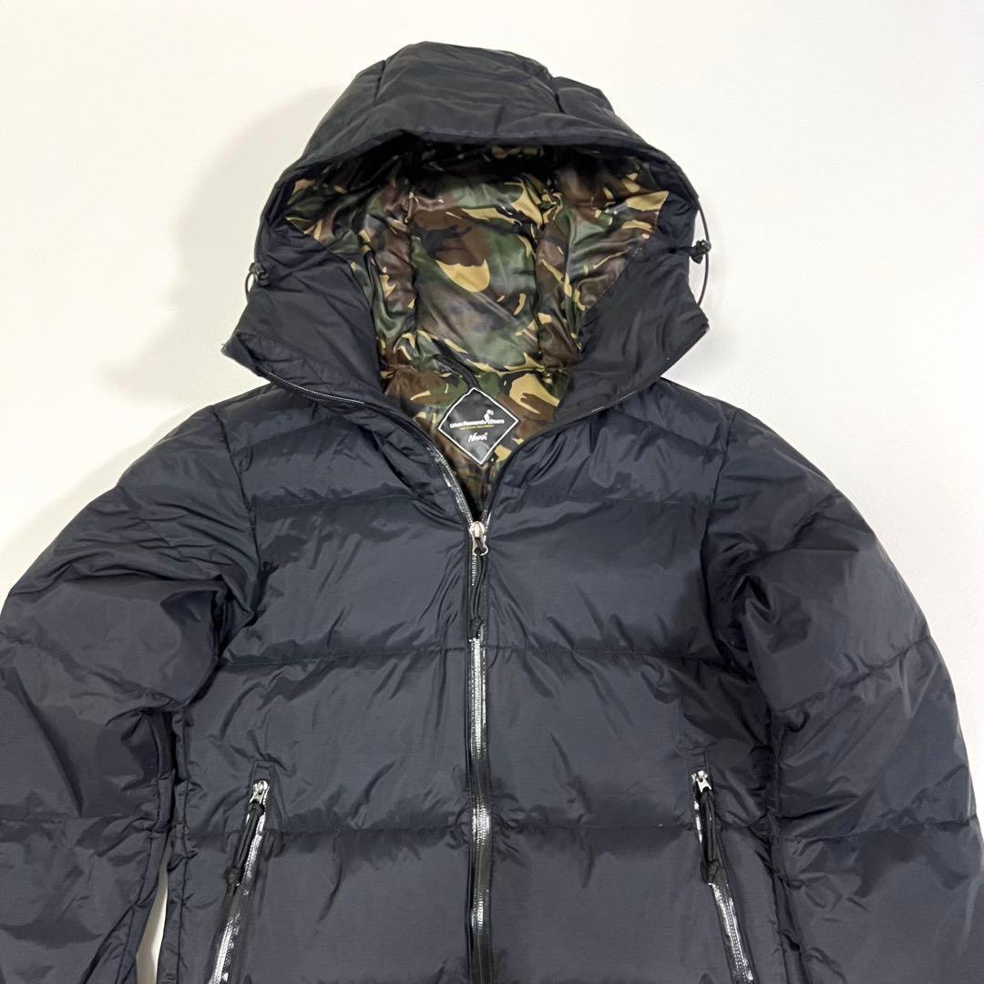 NANGA オーロラダウンジャケット フード カモフラ 迷彩 ブラック S