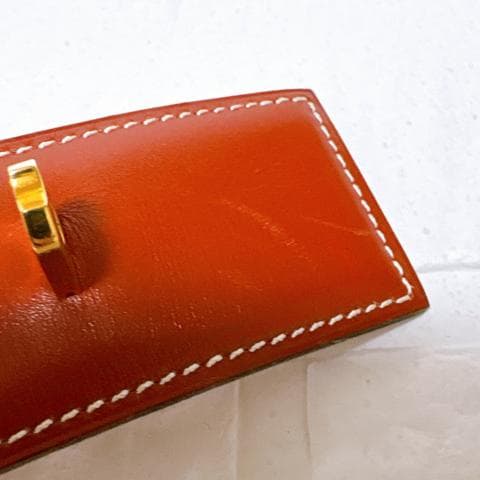 HERMES エルメス コリエドシアン メドール ベルト ブラウン×ゴールド
