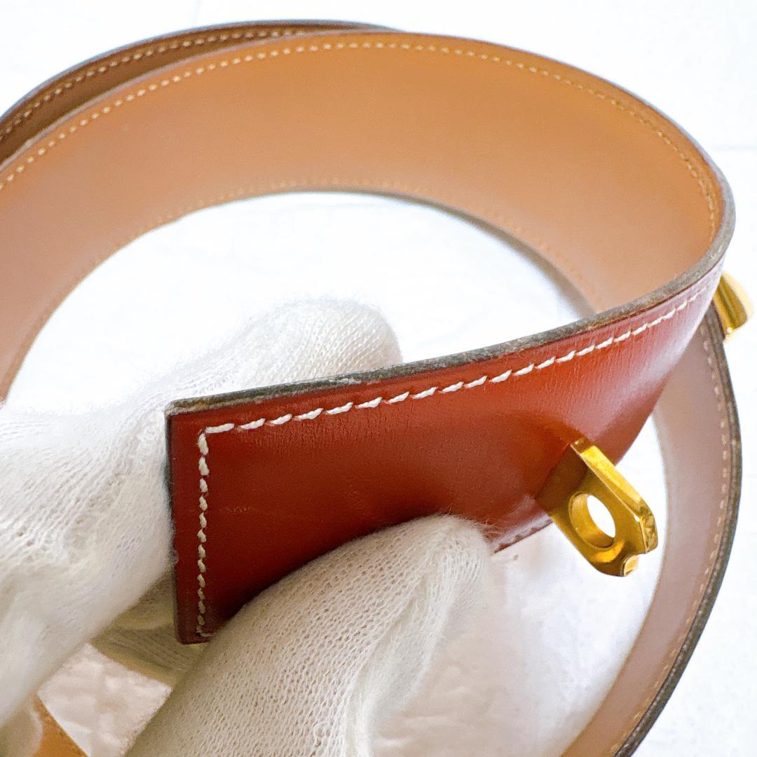 HERMES エルメス コリエドシアン メドール ベルト ブラウン×ゴールド
