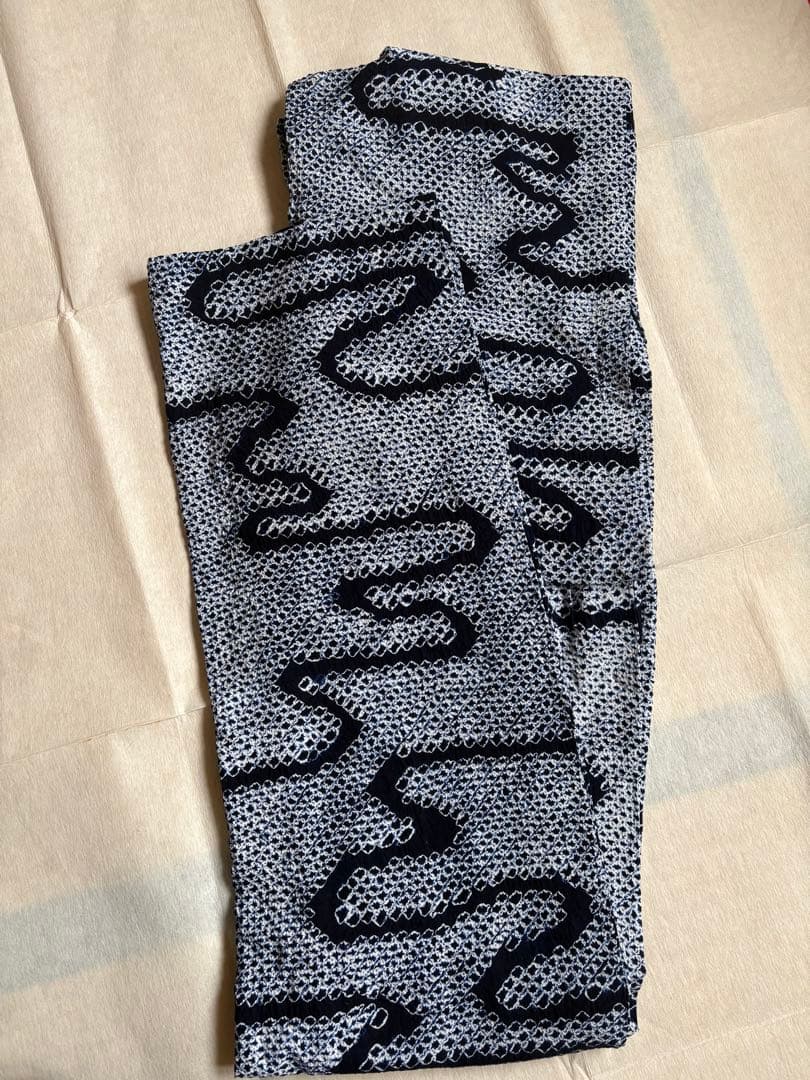 美品　有松絞り　藍染め　浴衣　木綿