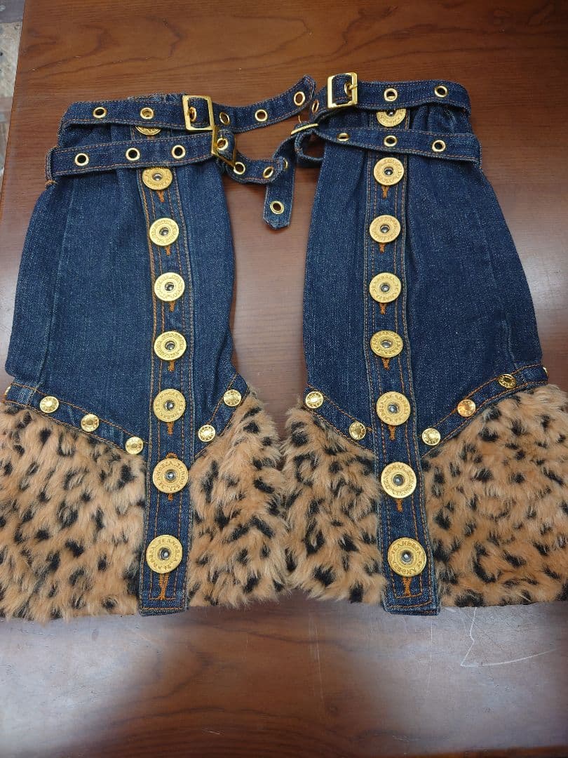 【Y2K】【Y3K】d.i.a デニム　ヒョウ柄　レッグウォーマー　アニマル