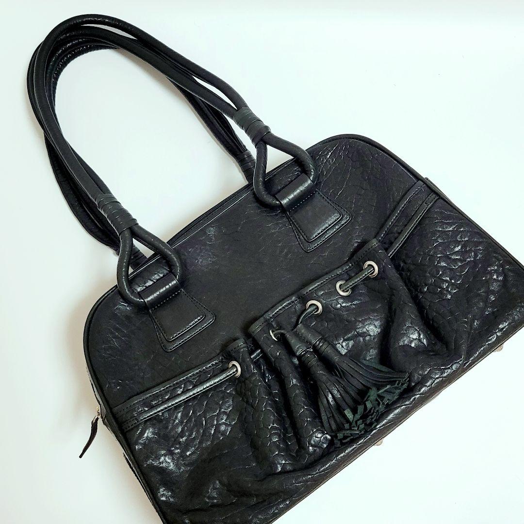 【Lucy's Luxuries】レザーキャリーバッグ ブラック ユニセックス