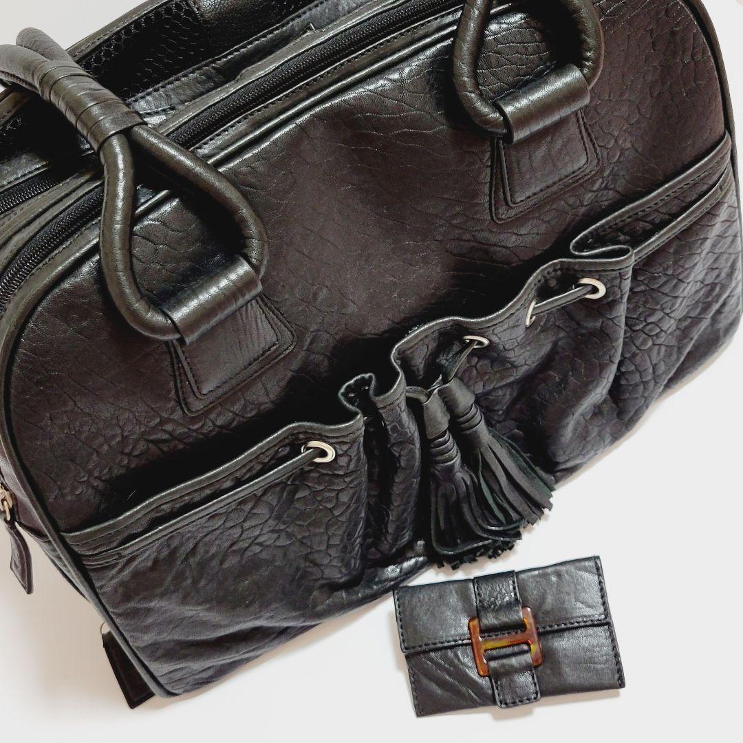 【Lucy's Luxuries】レザーキャリーバッグ ブラック ユニセックス