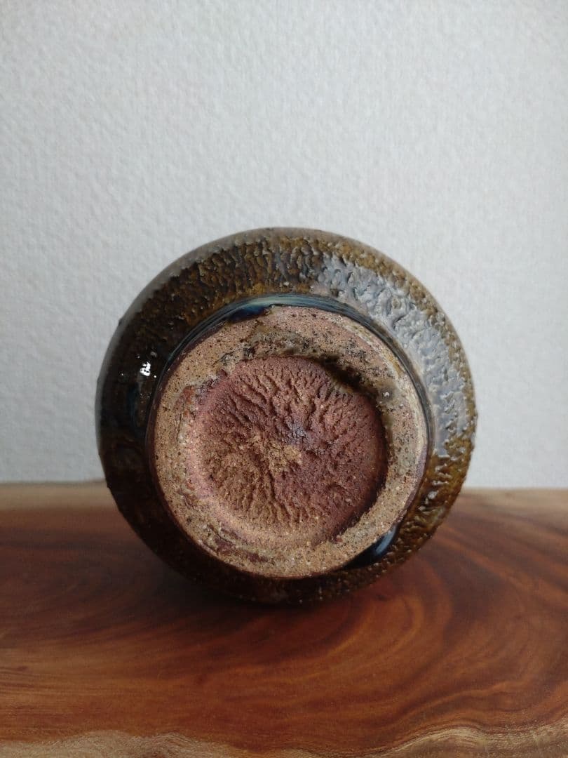 【無冠の帝王】西岡小十　朝鮮唐津茶碗　コバルト　窯変　黒唐津　黒高麗　椎茸高台