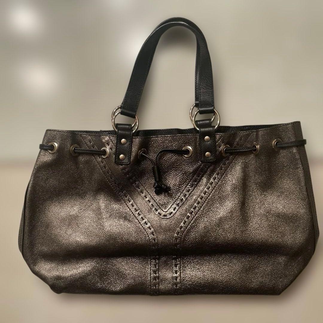 SAINT LAURENT サンローラン リバーシブルバッグ　黒　ブロンズ