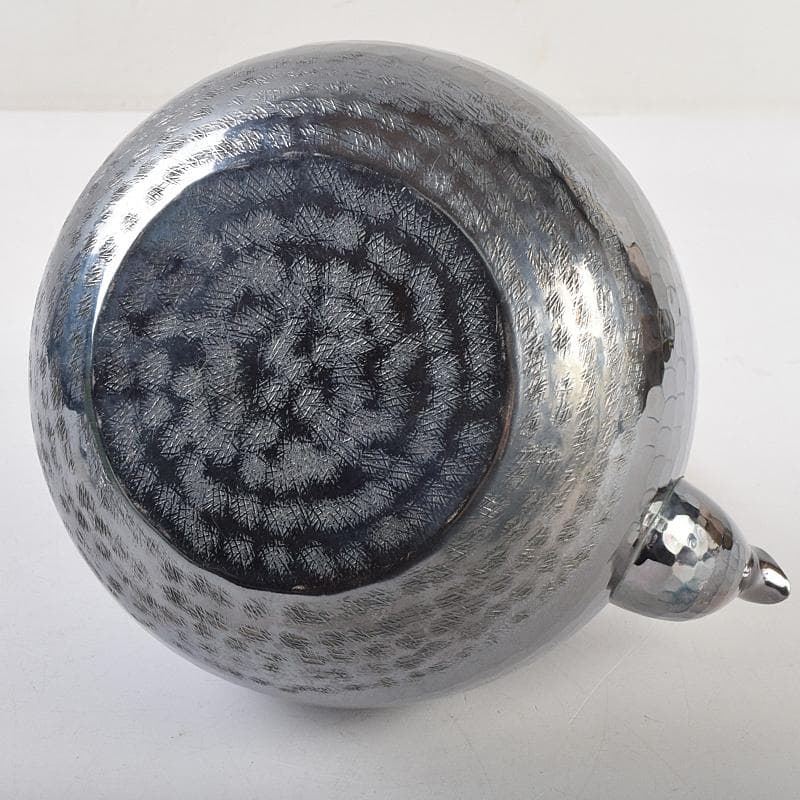 煎茶道具　白銅いぶし銀　槌目　銀瓶　湯沸し　約501g　M　R9483