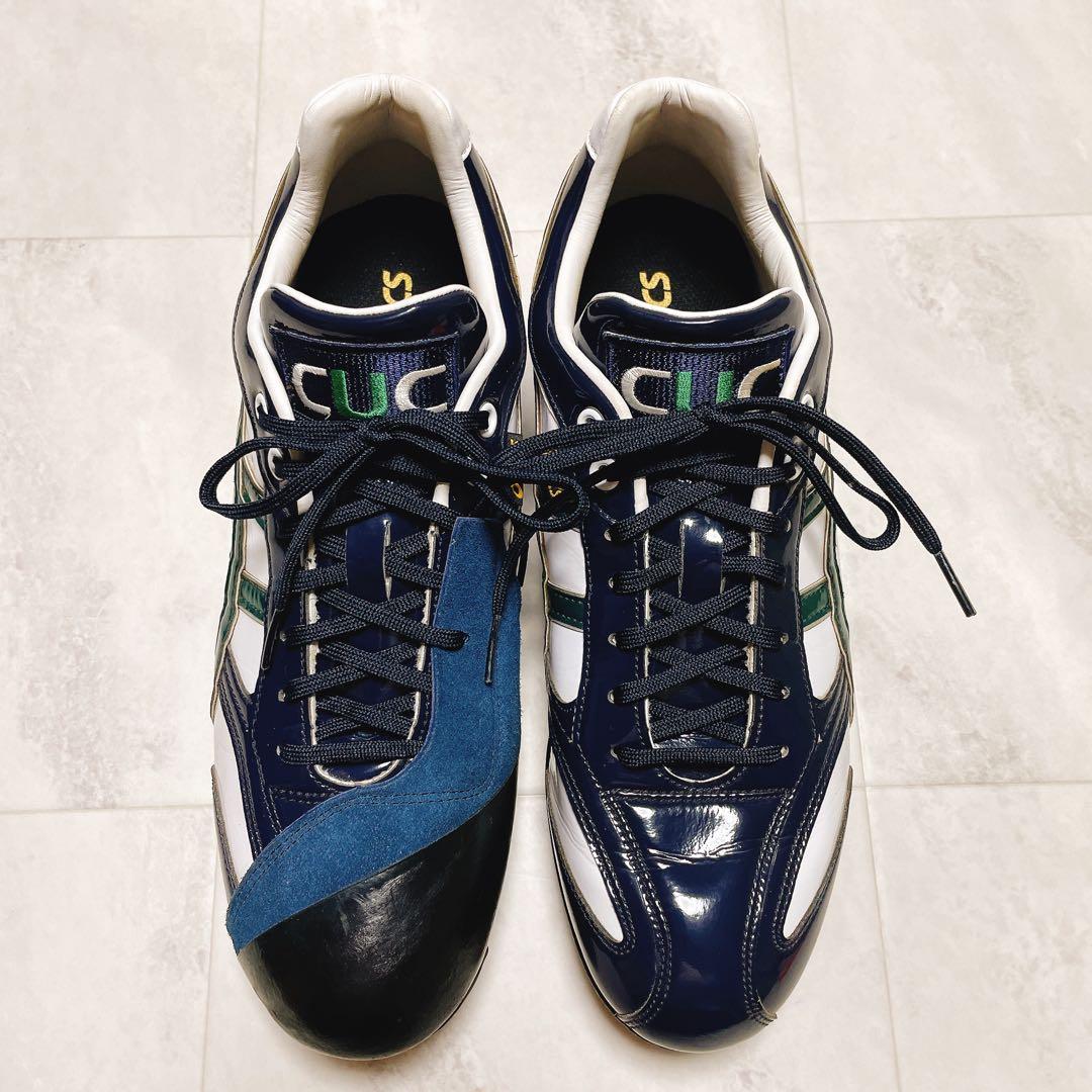 アシックス 硬式野球 右投手用スパイク ホワイト/ネイビー/グリーン 28cm