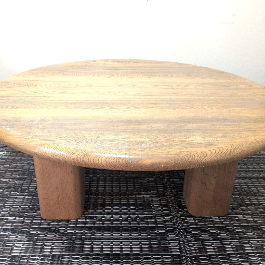 円形木製座卓 大きめ ナチュラルウッド