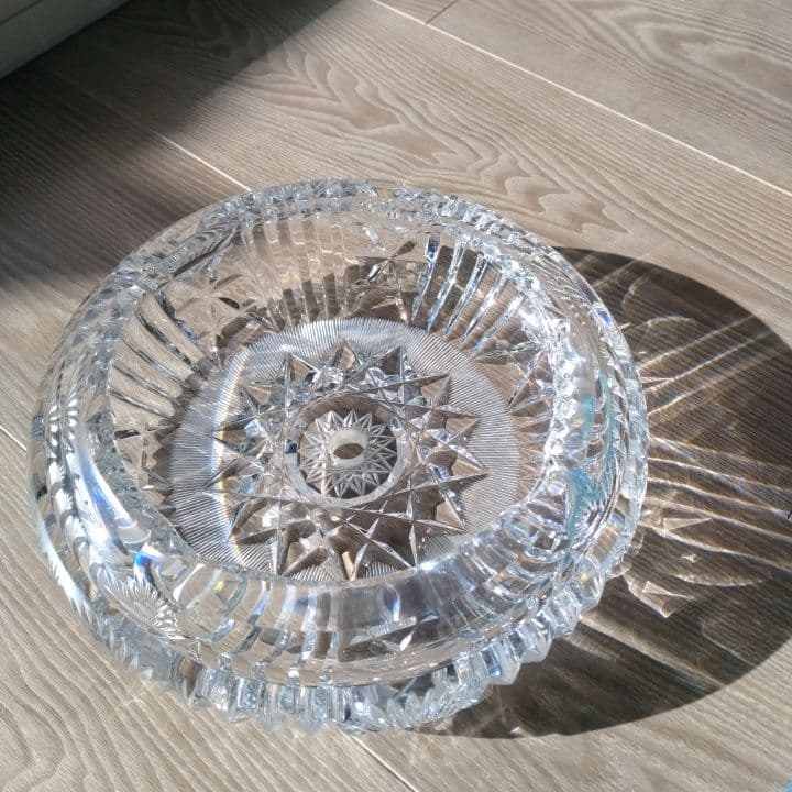 イギリスアンティーク⭐︎クリスタル星模様灰皿⭐︎阪急「英国アンティーク展」購入品