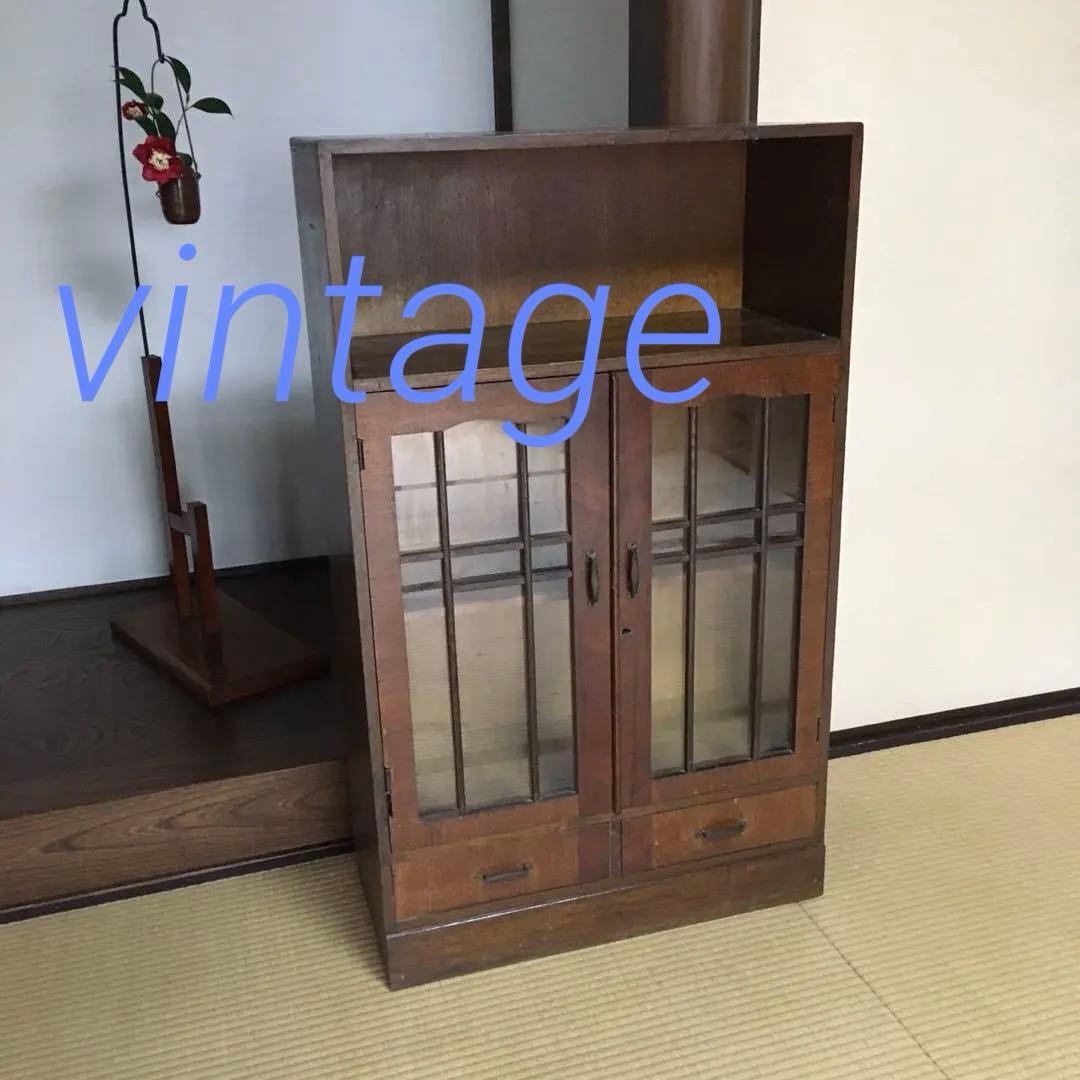 アンティーク 本棚★大正期 古民家 ビンテージ 骨董 書棚 レトロ 風情 風雅
