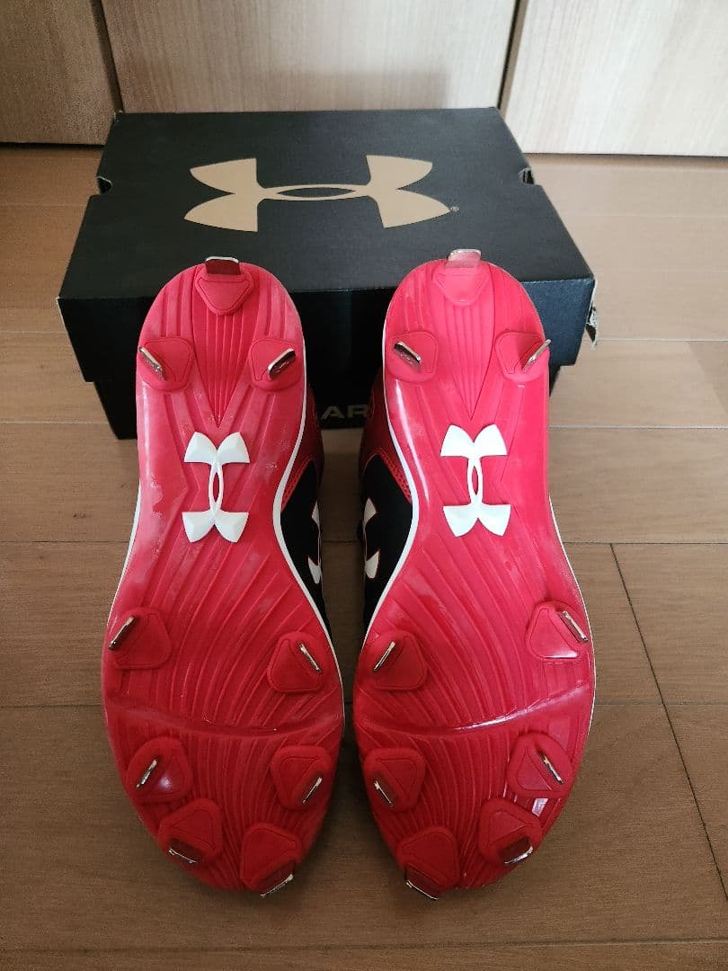 アンダーアーマー　スパイク　黒/赤　YARD MID ST　野球