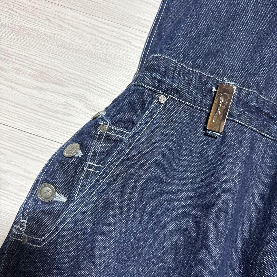 00s KARL KANI デニムオーバーオール メタルプレート 刺繍 ビック