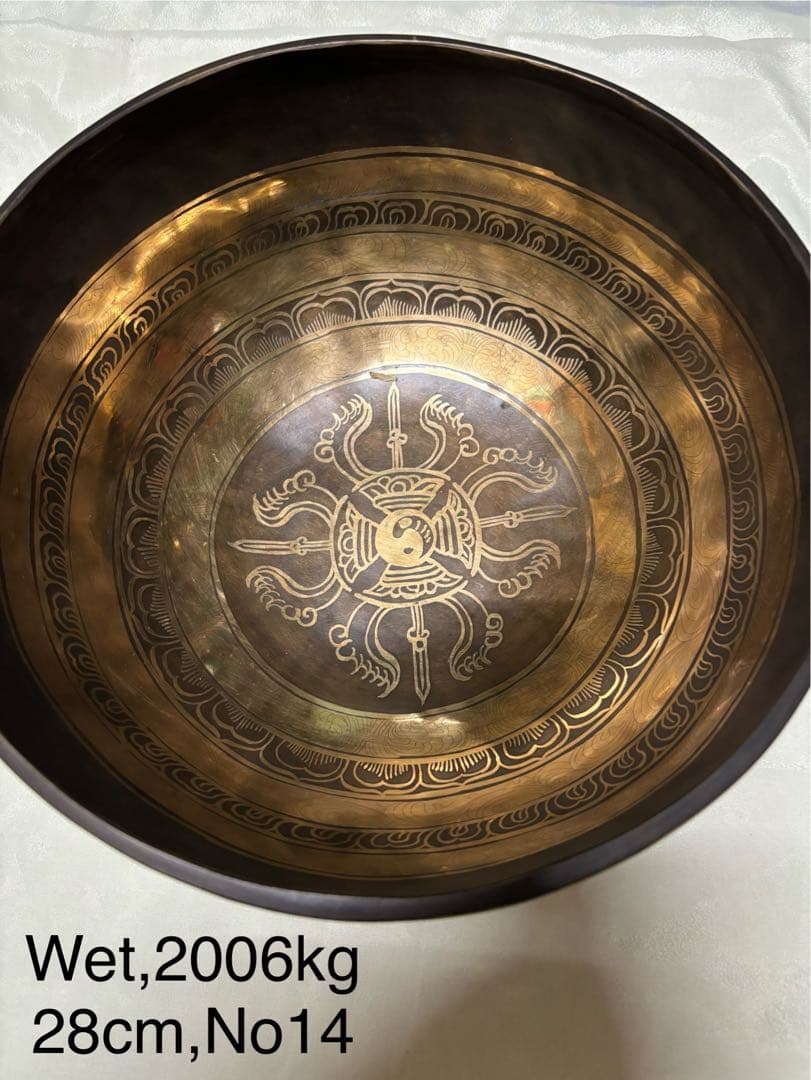 No14 チベット産 シンギングボウル 新品 チベタンボウル 28cm