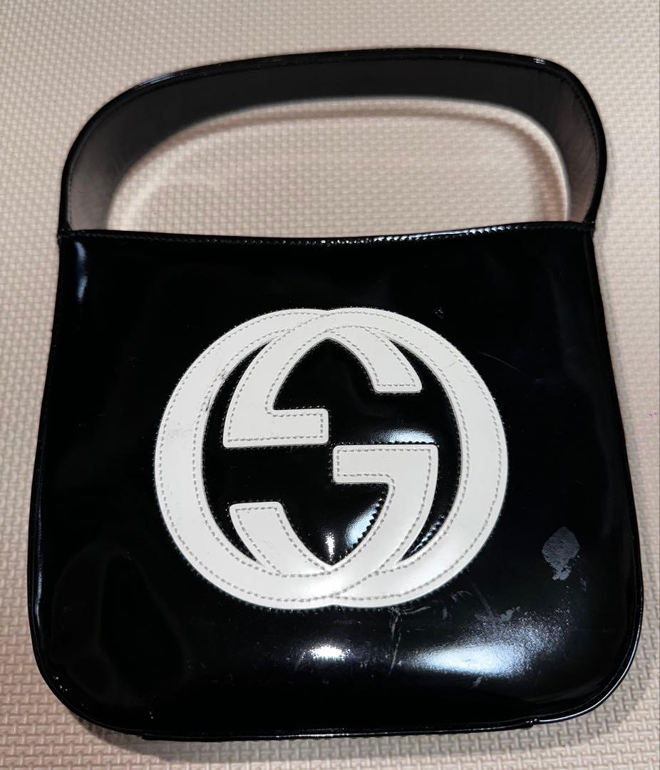 グッチ インターロッキングG ワンショルダーバッグパテントレザー