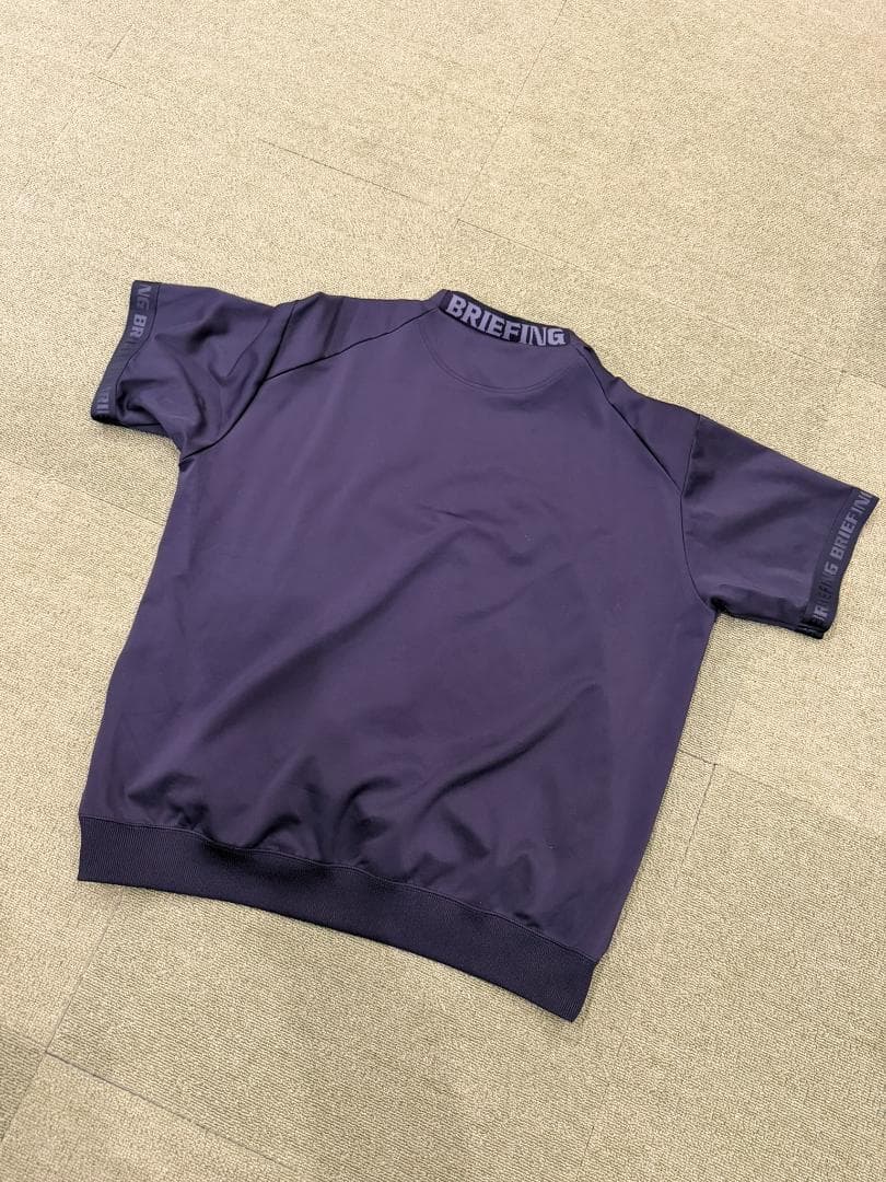 美品 ブリーフィング モックネック 半袖 シャツ ネイビー Lサイズ 日本製