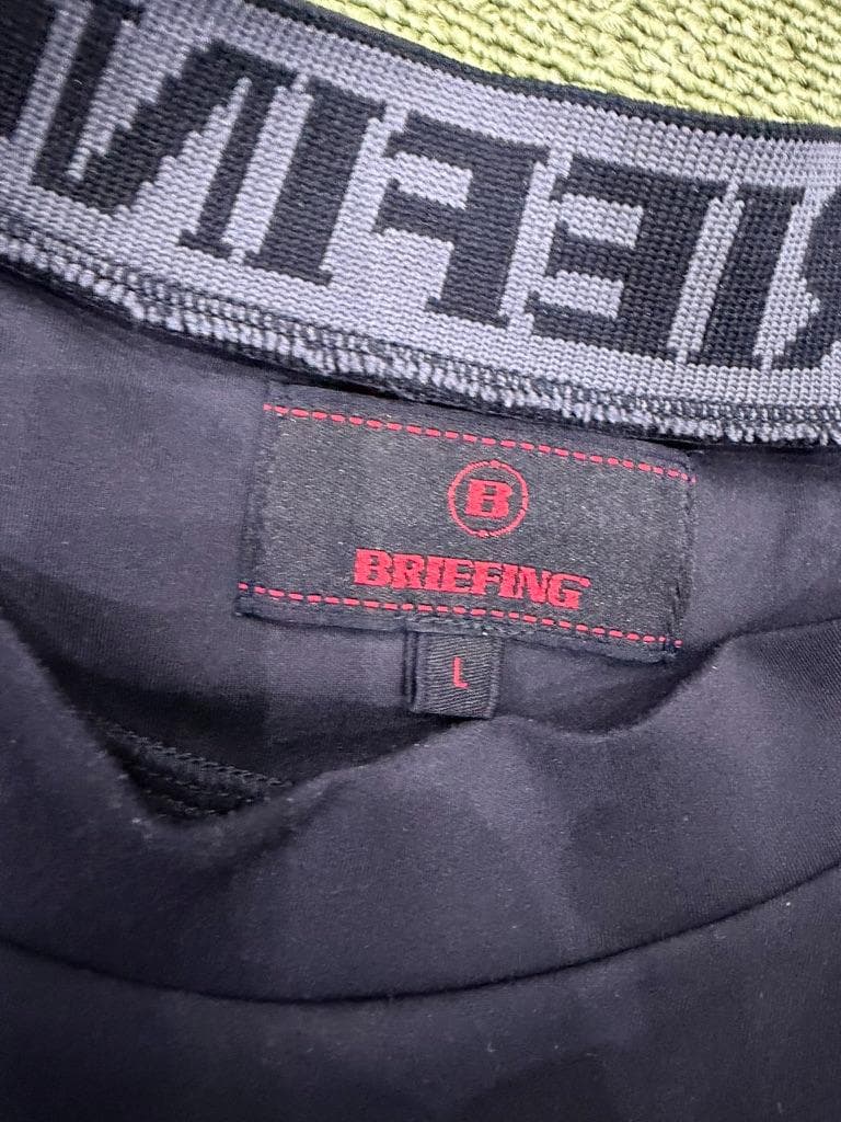 美品 ブリーフィング モックネック 半袖 シャツ ネイビー Lサイズ 日本製