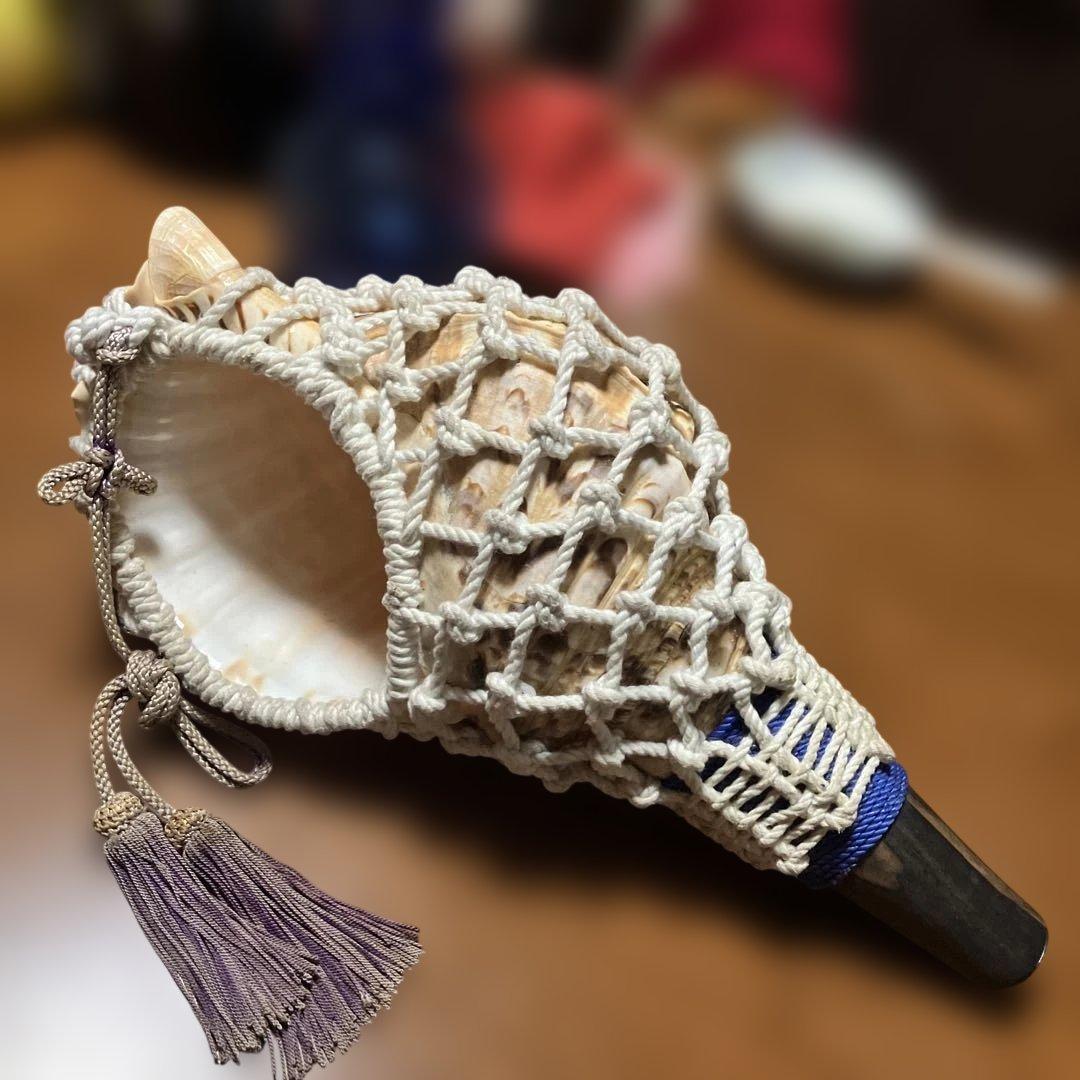 法螺貝笛 年代物 沖縄黒木 長さ40CM