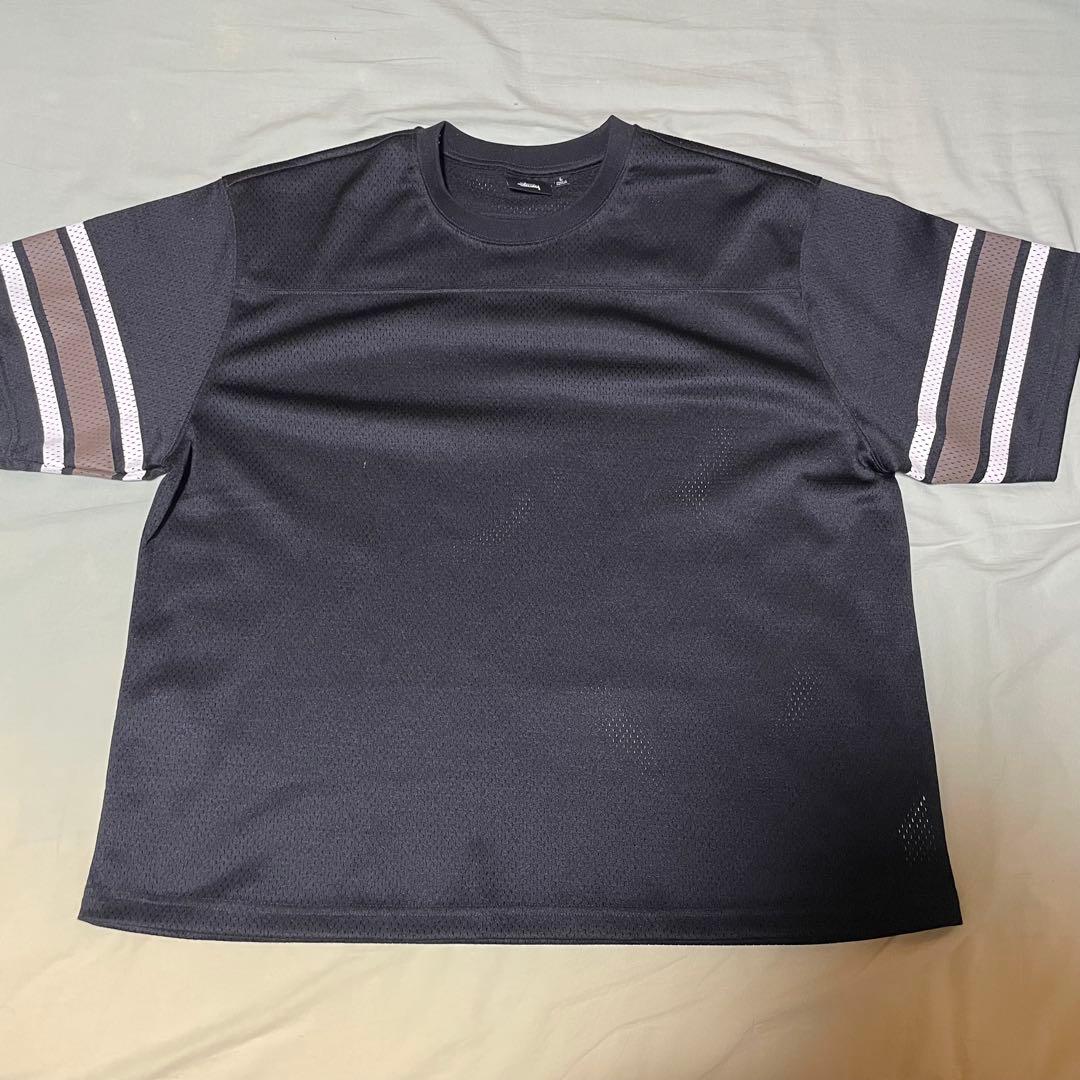 STUSSY メッシュ ゲームシャツ L ブラック ポリエステル