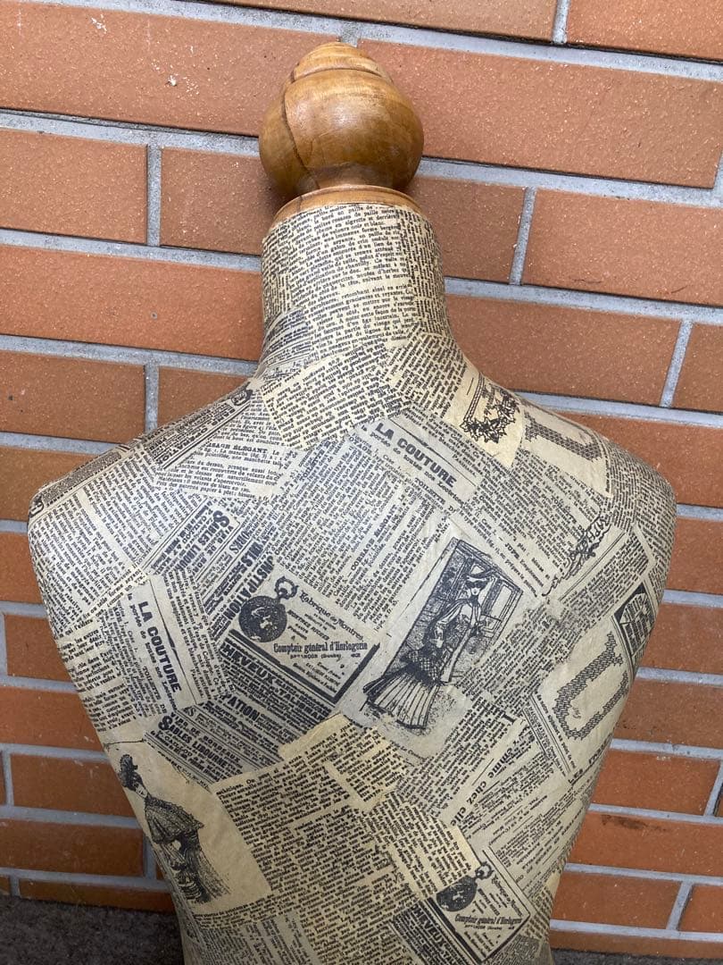 D 訳あり　マネキン　トルソー　アンティーク調　ヴィンテージ　みつ脚　木製